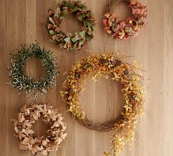 Faux Lit Harvest Wreath &amp; Garland