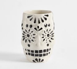 Puebla Sugar Skull Cantarito Jars - Set of 4