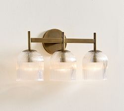 Cooper Ribbed Glass Triple Sconce (17&quot;)