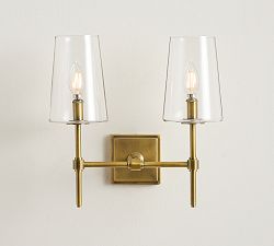 Pearson Glass Double Sconce (15&quot;)
