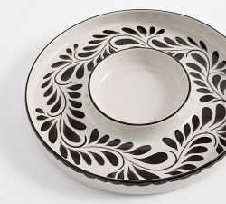 Puebla Porcelain Chip &amp; Dip Server