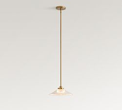 Cooper Flared Ribbed Glass Pendant (12")