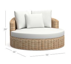 Huntington Wicker Round Swivel Outdoor Daybed