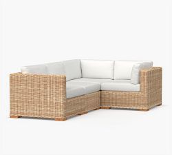 Huntington Wicker 4-Piece Square Arm Outdoor Sectional (99")