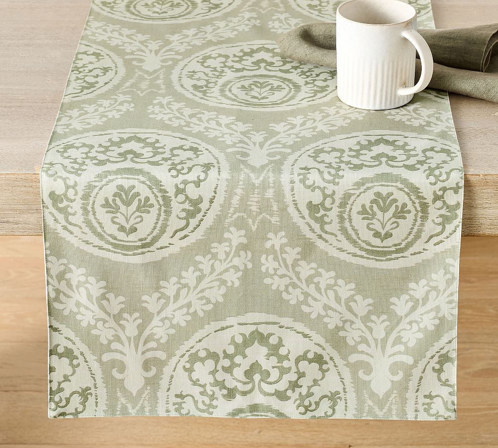 Lena Medallion Organic Cotton Table Runner