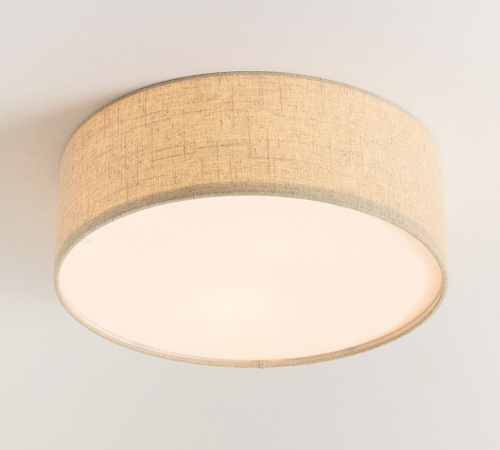 Linen Drum Flush Mount (12"-18")
