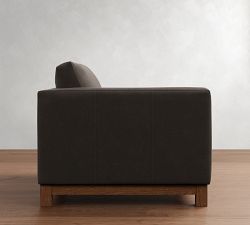 Build Your Own Jake Deep Seat Leather Brindle Wood Base Sectional