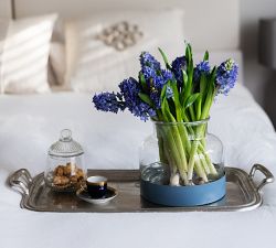 Handcrafted Color Block Vase and Tray Trio