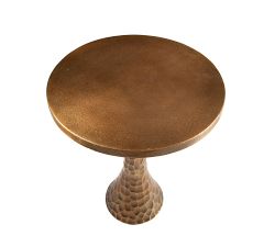 Jessalyn Round Hammered Metal Accent Table (16")