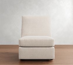 Open Box: Turner Power Upholstered Storage Console, Polyester Wrapped Cushions, Performance Heathered Basketweave, Oatmeal