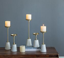 Darha Marble Base Candle Holders, Set of 5