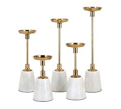 Darha Marble Base Candle Holders, Set of 5