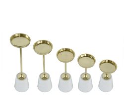 Darha Marble Base Candle Holders, Set of 5