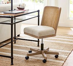 Elliot Upholstered Cane Desk Chair