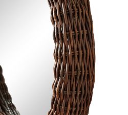 Hand-Braided Roseau Rattan Round Mirror