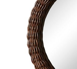 Hand-Braided Roseau Rattan Round Mirror