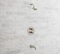 Victoria Cross Handle Thermostatic Bathtub &amp; Shower Set