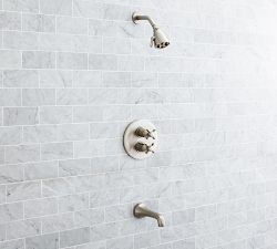 Victoria Cross Handle Thermostatic Bathtub &amp; Shower Set