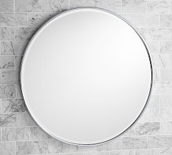 Open Box: Vintage Round Mirror (30&quot;), French Cleat Mount - Chrome
