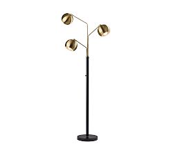 Open Box: Brooks Metal Triple Head Floor Lamp (68") - Antique Brass/Black