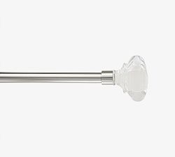 Open Box: Glass Square Finial, 0.75&quot; Diam., Set of 2 - Polished Nickel