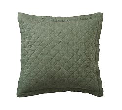 Open Box: Belgian Flax Linen Diamond Quilted Sham, Euro, Set of 3 - Cypress