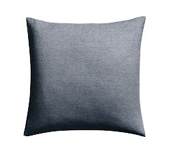 Open Box: Classic Belgian Flax Linen Knife Edge Sham, Euro, Set of 2 - Steel Blue