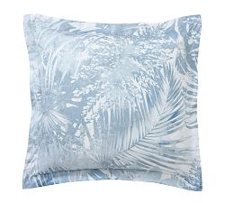 Open Box: Layla Palm Percale Sham, Euro, Set of 2 - Blue