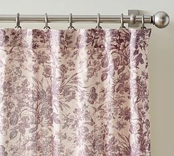 Open Box: Sorrel Toile Light Filtering Curtain, 50&quot;W x 84&quot;L, Individual - Plum