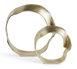 Open Box: Decorative Ribbon Sculpture, Set of 2 - Brass