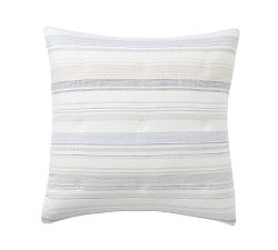 Open Box: Clayton Striped Comforter Sham, Euro, Set of 2 - Blue