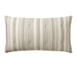 Open Box: Hawthorn Striped Cotton Comforter Sham, King, Set of 2 - Charcoal