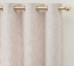 Open Box: Seaton Textured Cotton Grommet Light Filtering Curtain, 50"W x 108"L, Individual - Oatmeal/Brass
