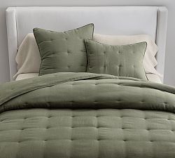 Open Box: Belgian Flax Linen Comforter, Twin/Twin XL - Loden
