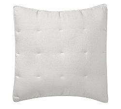 Open Box: Belgian Flax Linen Comforter Sham, Euro, Set of 3 - Soft Gray