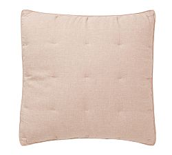 Open Box: Belgian Flax Linen Comforter Sham, Euro, Set of 3 - Soft Rose
