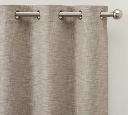 Open Box: Seaton Textured Cotton Grommet Blackout Curtain, 50"W x 84"L - Dark Flax/Pewter