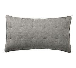 Open Box: Belgian Flax Linen Comforter Sham, King, Set of 2 - Heathered Charcoal