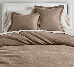 Open Box: European Flax Linen Waffle Duvet, Twin/Twin XL - Mocha