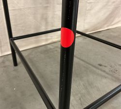 Open Box: Maison Leather Stool, Counter Height - Vintage Midnight, Antique Bronze Leg