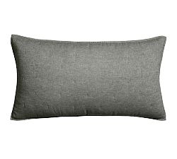 Open Box: Belgian Flax Linen Tufted Quilted Sham, King, Set of 2 - Heathered Charcoal