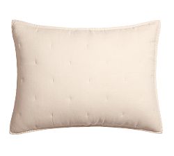 Open Box: Belgian Flax Linen Tufted Quilted Sham, Standard, Set of 2 - Rosewater