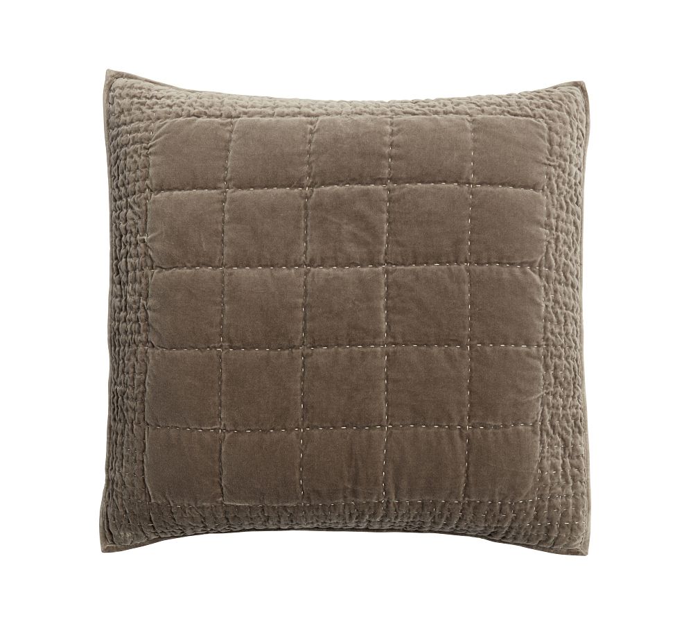 Velvet Handcrafted Box Stitch Quilted Sham