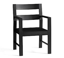 Open Box: Malibu Metal Outdoor Dining Armchair Frame, Individual - Black