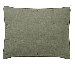 Open Box: Belgian Flax Linen Comforter Sham, Standard, Set of 3 - Loden