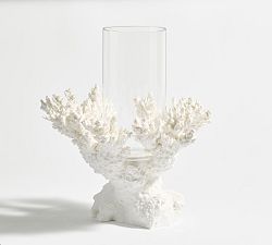 Open Box: Coral Candle Holder, Pillar, 12"H - White