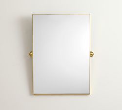 Open Box: Sansome Rectangular Pivot Mirror, 23" x 32" - Vintage Brass