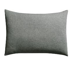 Open Box: Classic Belgian Flax Linen Knife Edge Sham, Standard, Set of 2 - Charcoal