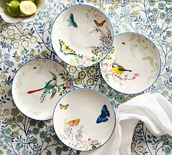 Meadow Stoneware Appetizer Plates - Mixed Set of 4