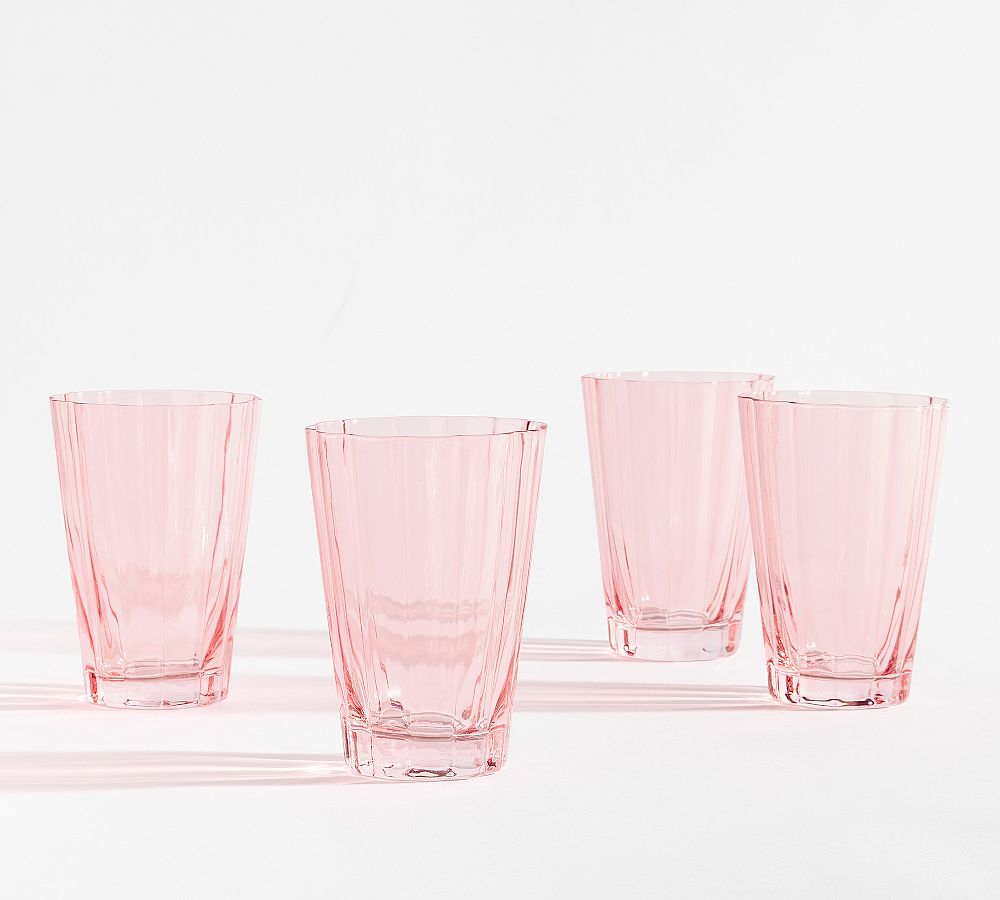 Fluted Tumblers - Set of 4 - Set of 4 - Blush